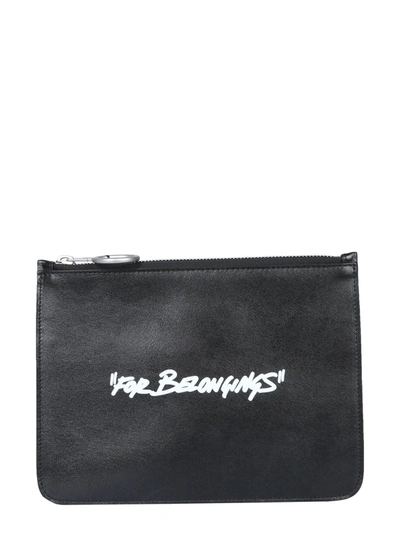 Off-white "quote" Pouch In Black