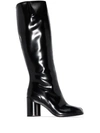 Maison Margiela Tabi 80mm Glossed-leather Boots In Black