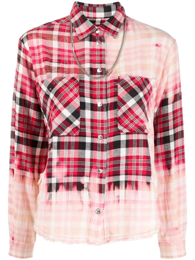 Diesel Plaid Acid Wash Shirt In Pink