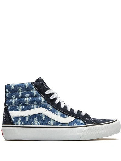 Vans X Supreme Sk8-hi "hole Punch Denim In Blue