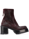 Premiata Matte Ankle Boots In Red