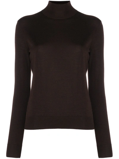 Theory High-neck Jumper In Brown