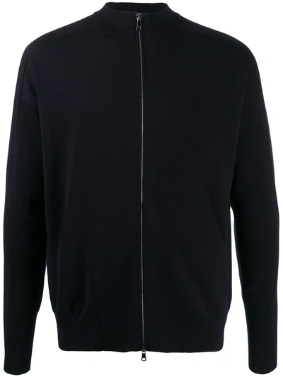 Falke Zipped Wool Jumper In Blue