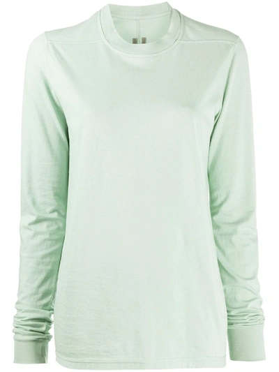 Rick Owens Drkshdw Long-sleeved Cotton T-shirt In Green