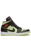 JORDAN AIR JORDAN 1 MID SE "BARELY VOLT/CHILE RED" SNEAKERS