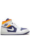Jordan Air  1 Mid "royal Blue/laser Orange" Sneakers In Blue