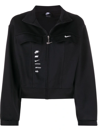 Nike Swoosh Zipped Jacket In Black