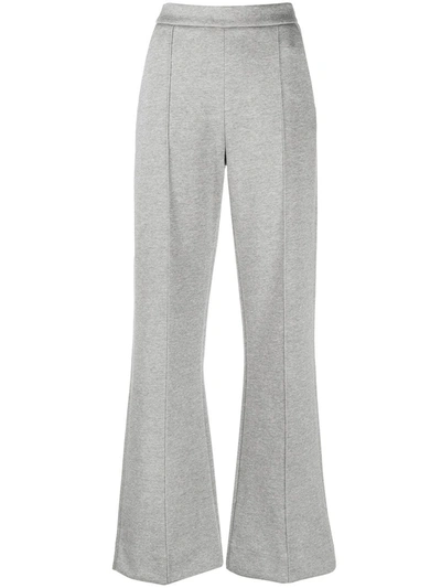 Dorothee Schumacher High-rise Mélange Flared Trousers In Grey