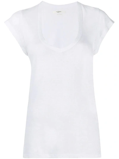 Isabel Marant Étoile U-neck Longline T-shirt In White