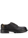 DOLCE & GABBANA LEATHER BUCKLE DERBY SHOES