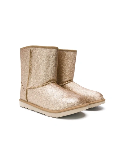 Ugg Teen Glittery Snow Boots In Metallic