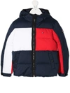 Tommy Hilfiger Junior Logo Colour-block Jacket In Blue