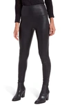 Lyssé Texture Faux Leather Medium Control Leggings In Black