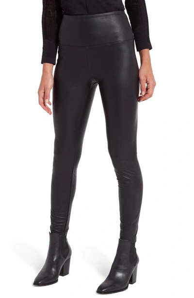 Lyssé Texture Faux Leather Medium Control Leggings In Black