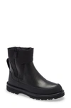 Moncler Rain Don't Care Paneled Leather And Shell Ankle Boots In Black
