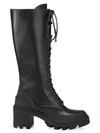 MONCLER C Lug-Sole Tall Leather Boots