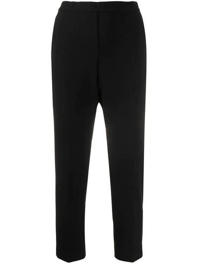 Theory Cropped Tapered Trousers In Black