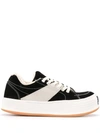 Palm Angels Black Snow Suede Low Top Sneakers In Black White