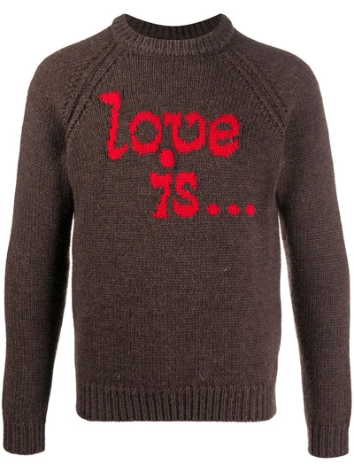 Dsquared2 Brown Love Is... Man Knit Sweater