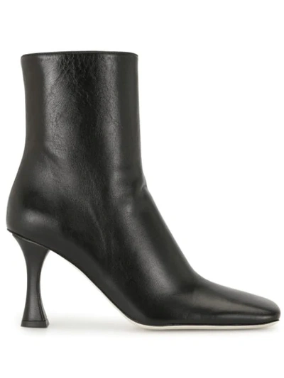 Proenza Schouler Sculptural-heel Square-toe Boots In Black