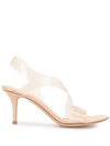 Gianvito Rossi Metropolis 70 Pvc And Leather Stiletto Sandals In White