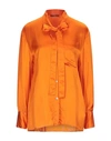 Department Five Department 5 Woman Shirt Orange Size M Viscose In Orange