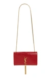 Saint Laurent Medium Kate Leather Shoulder Bag In New Red