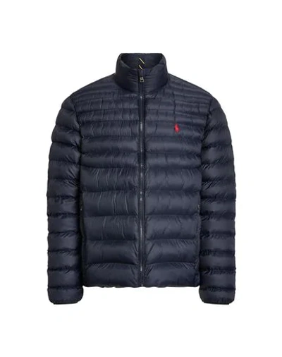Polo Ralph Lauren Terra Icon Logo Recycled Nylon Puffer Jacket In Navy In Blue
