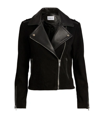 Claudie Pierlot Carma Leather Biker Jacket In Black