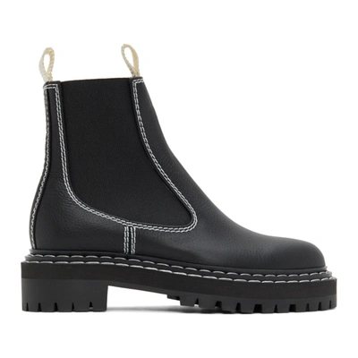 Proenza Schouler Lepanto Contrast Stitch Ankle Boots - 黑色 In Black