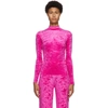 MARINE SERRE MARINE SERRE PINK SECOND SKIN TURTLENECK