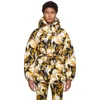VERSACE VERSACE BLACK AND GOLD DOWN ACANTHUS JACKET