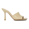 BOTTEGA VENETA BEIGE STRETCH HEELED MULES