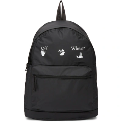 Off-white Black Matte Logo Backpack In 1001 Blkwhi