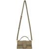 JACQUEMUS JACQUEMUS GREEN SUEDE LE BAMBINO TOP HANDLE BAG