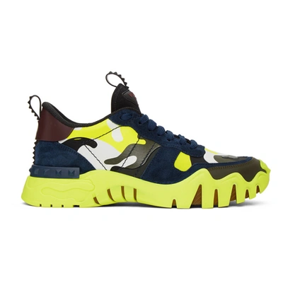 Valentino Garavani Rockrunner Plus Coamouflage Fluo Sneakers In Multicolor