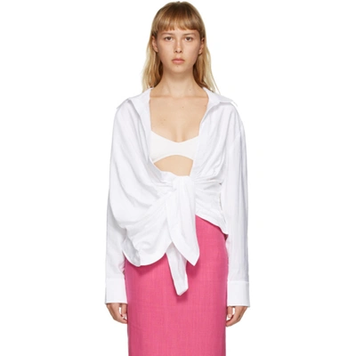 Jacquemus White 'la Chemise Bahia' Shirt In Ecru