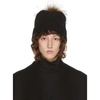 MACKAGE MACKAGE BLACK AND BEIGE DORIS KNIT BEANIE