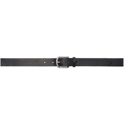 Maximum Henry Black & Silver Slim Standard Belt In Black Silvr
