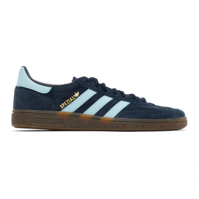 Adidas Originals Handball Spezial Leather-trimmed Suede Sneakers In Blue