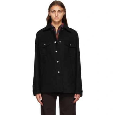 Dries Van Noten 黑色衬衫夹克 In Black