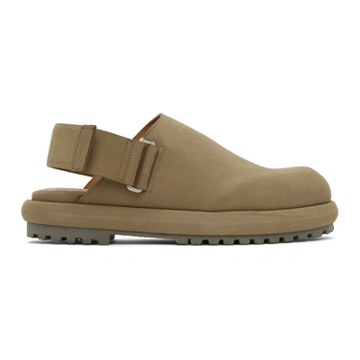 Jacquemus 军绿色 Les Mules 牛巴革凉鞋 In Beige,khaki