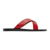 GIVENCHY RED CRISS-CROSS LOGO SANDALS