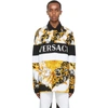 VERSACE VERSACE WHITE AND GOLD ACANTHUS LONG SLEEVE POLO