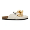 JW ANDERSON JW ANDERSON OFF-WHITE NAPPA CURB CHAIN SLIPPERS