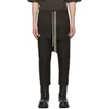 RICK OWENS BROWN CROPPED PERFORMA TROUSERS