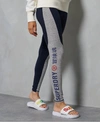 SUPERDRY WOMEN'S SPORTSTYLE LEGGINGS LIGHT GREY / DEEP NAVY/GREY GRINDLE - SIZE: 8,21235312000434YG017