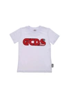 GCDS CONTRASTING LOGO T-SHIRT IN WHITE