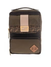 FENDI LOGO DETAIL BACKPACK IN GREEN AND BROWN