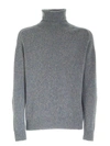 DONDUP HIGH NECK SWEATER IN LIGHT BLUE AND BEIGE